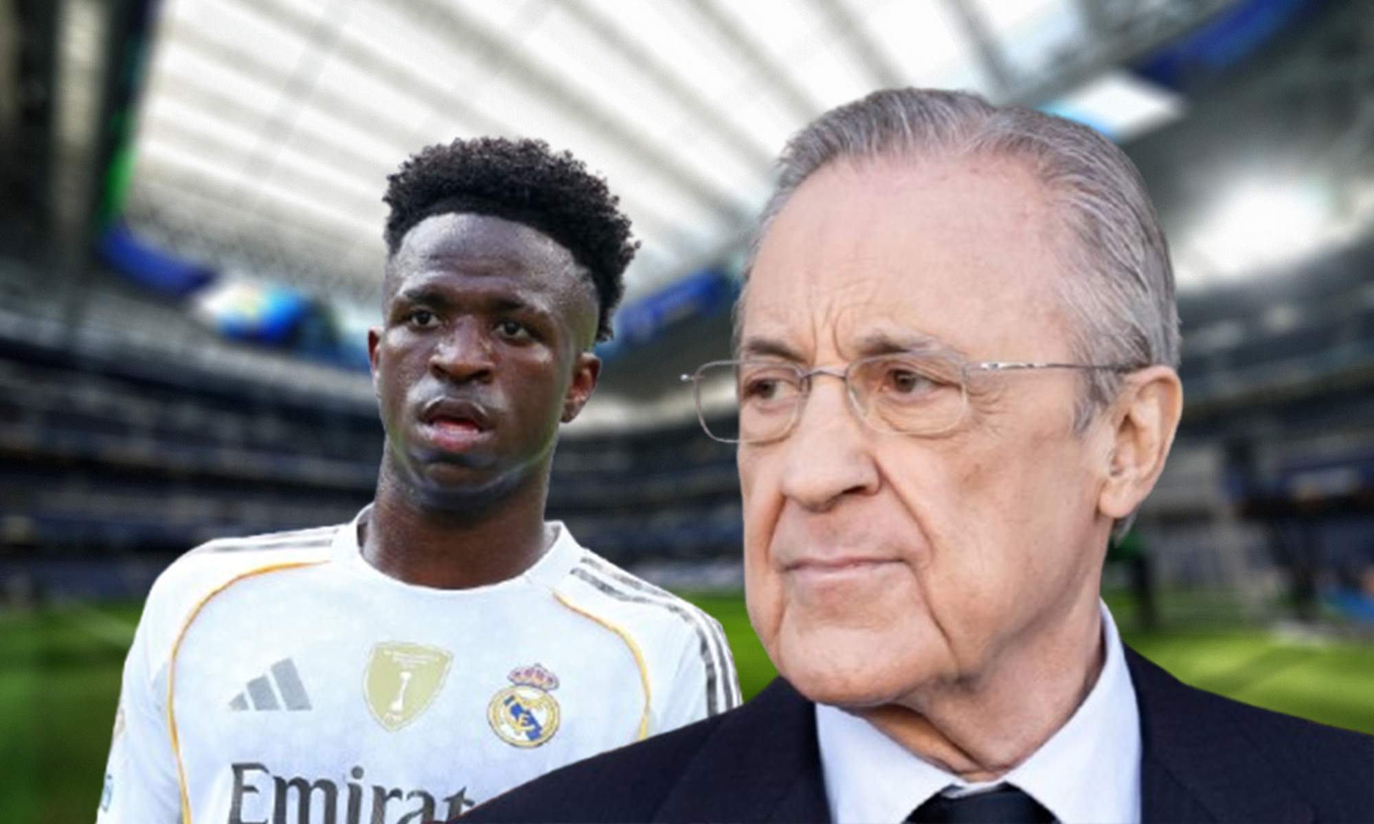 Florentino Pérez, Vinícius Júnior y el Santiago Bernabéu.