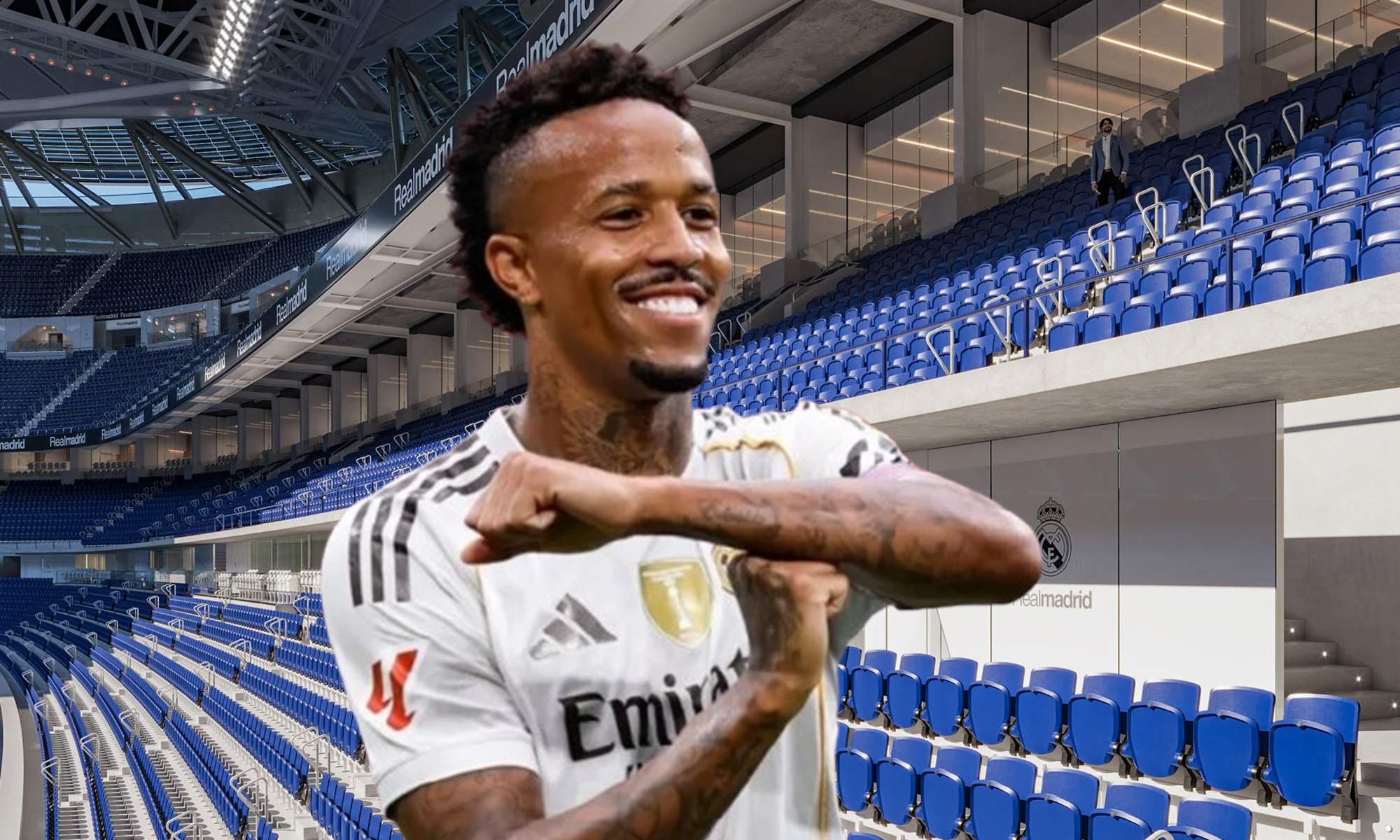 Eder Militao y el Santiago Bernabéu.