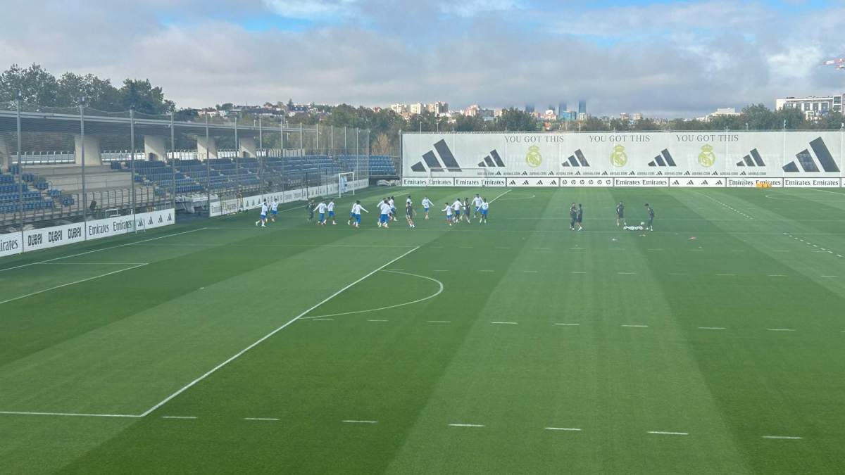 El Real Madrid entrenándose en la previa al partido contra la Juventus El Real Madrid entrenándose en la previa al partido contra la Juventus
