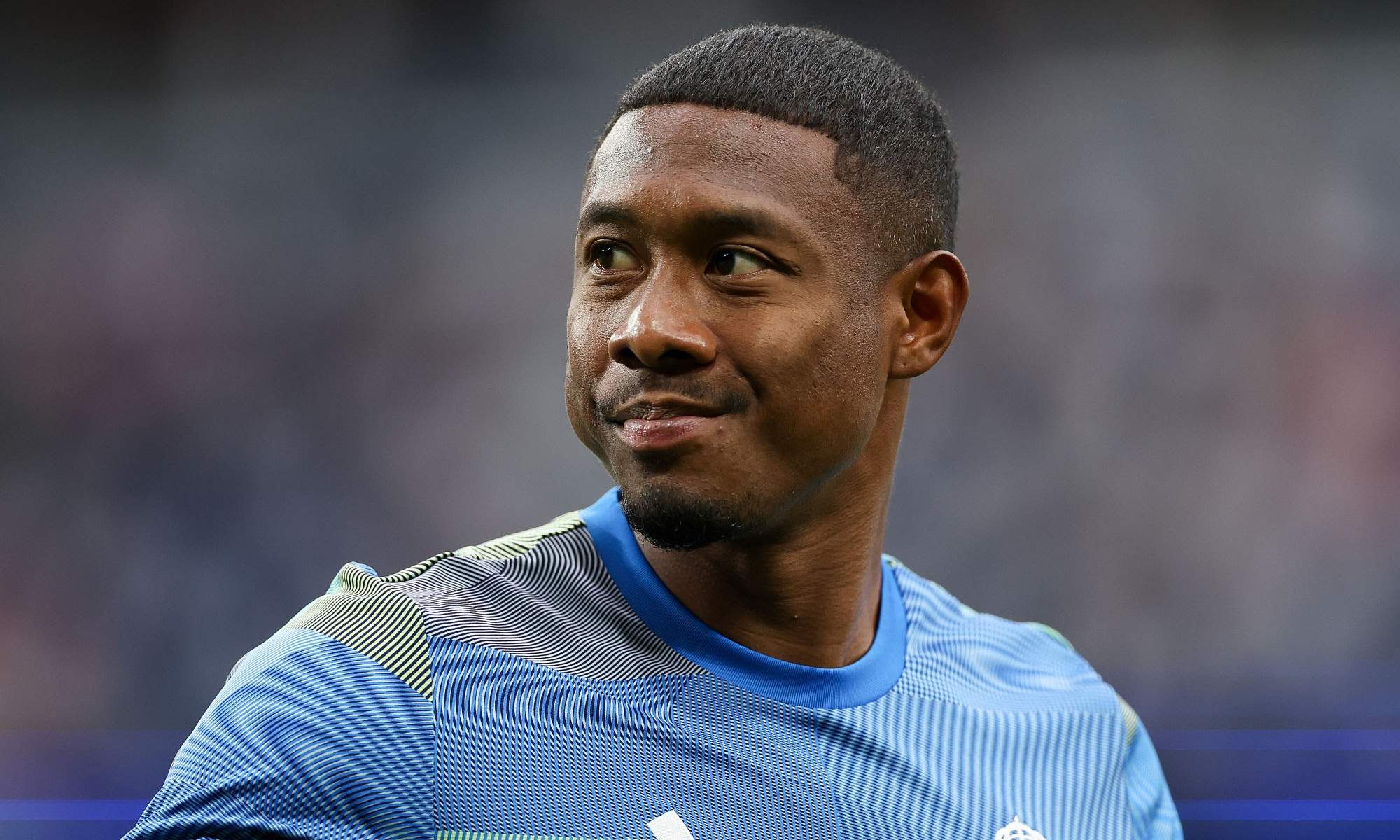 David Alaba durante un calentamiento con el Real Madrid. David Alaba durante un calentamiento con el Real Madrid.