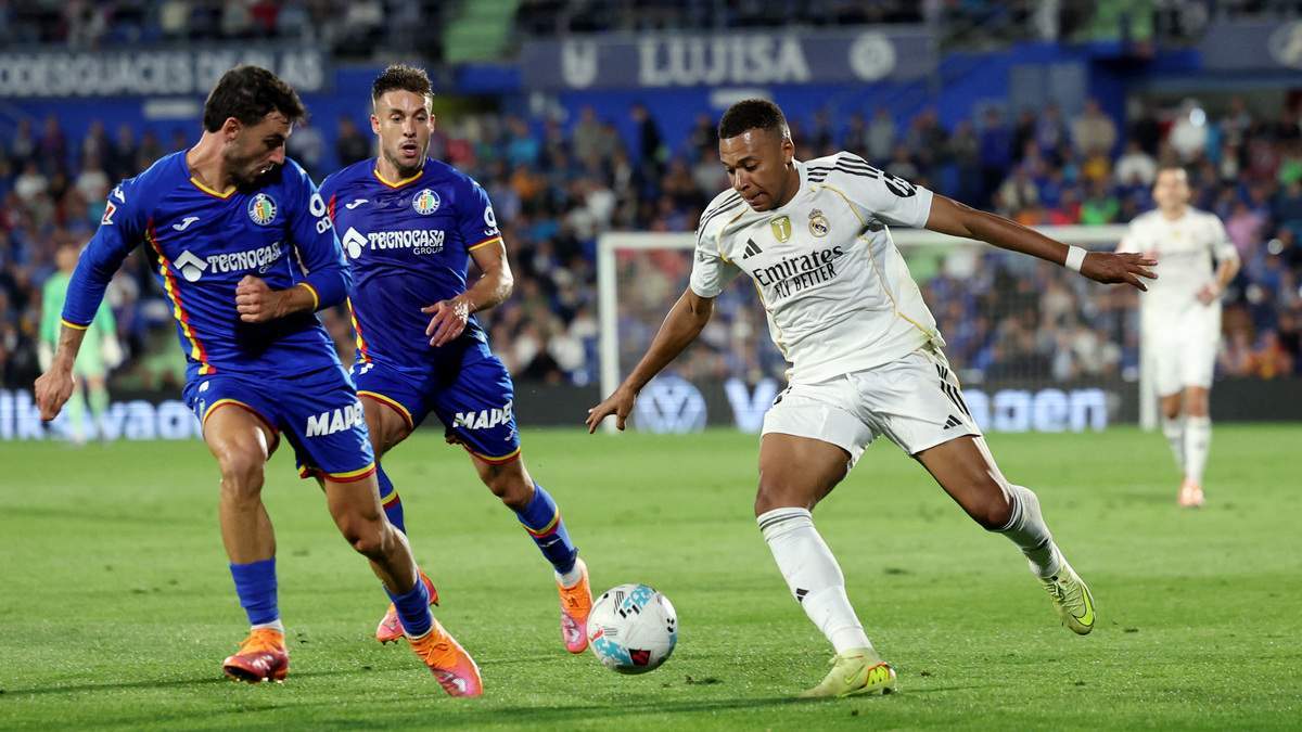 Mbappé durante el partido ante el getafe Mbappé durante el partido ante el getafe