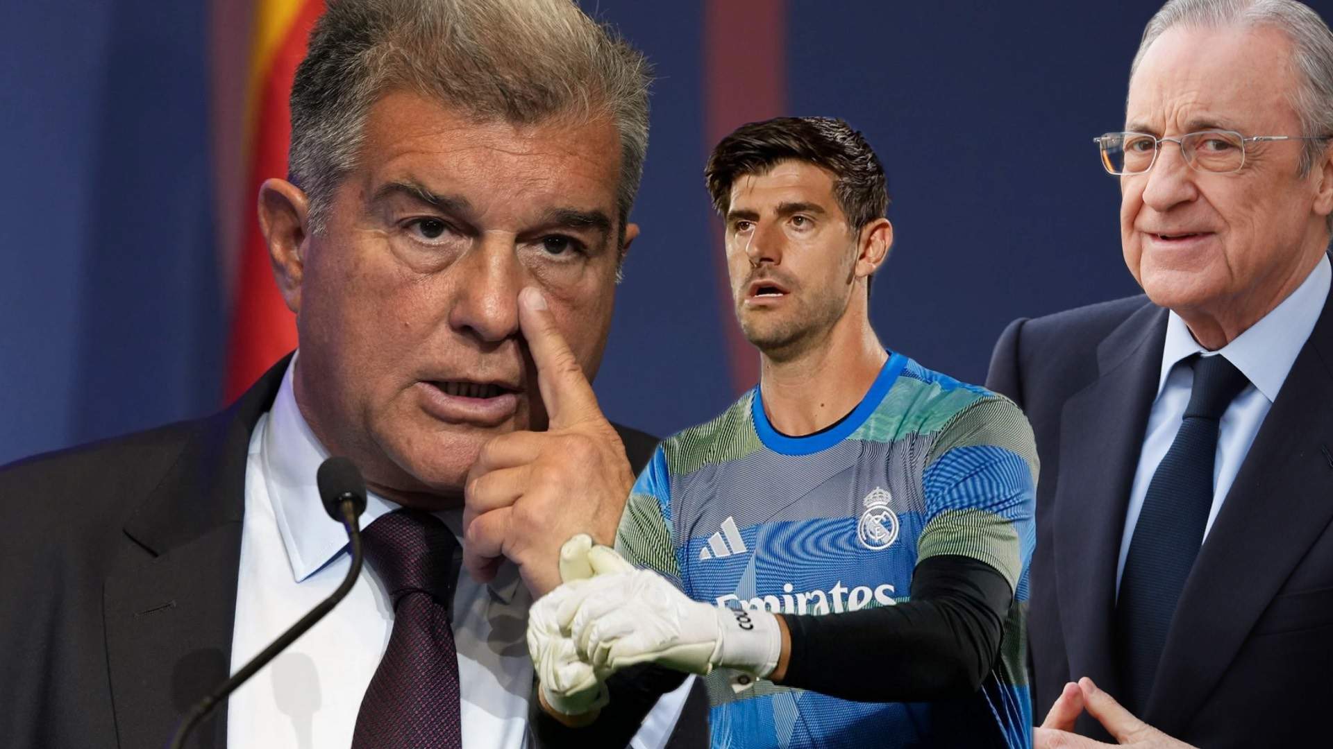 Laporta no se atreve con Courtois y responde a la denuncia del Real Madrid
