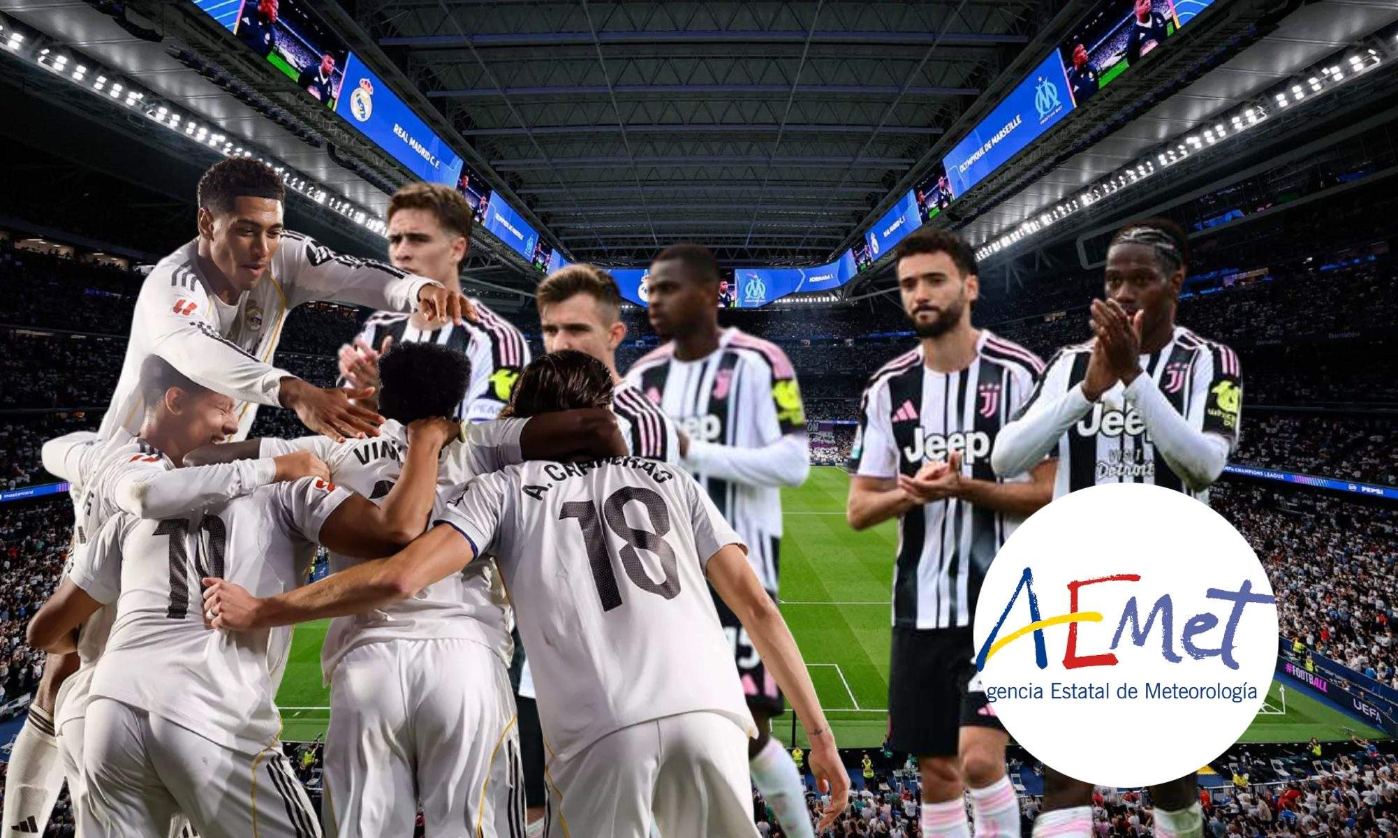 Aviso de la AEMET para el Madrid - Juventus