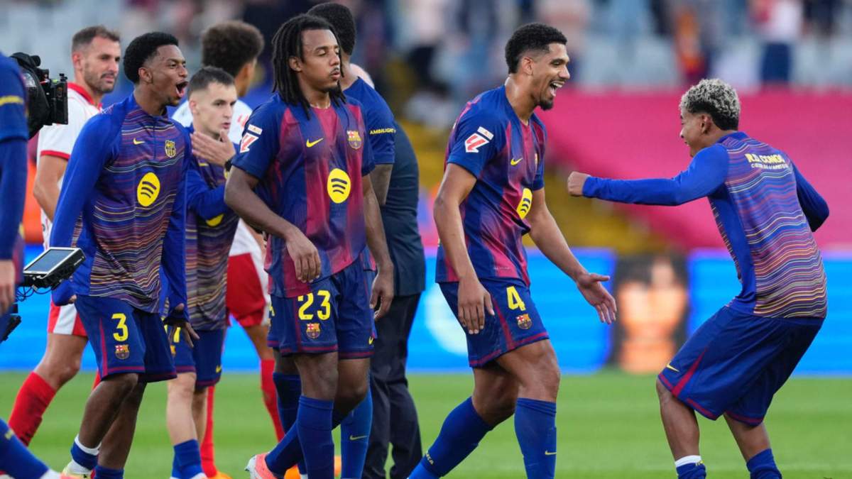 Varios jugadores del Barça, celebrando la victoria de la jornada liguera de la semana pasada ante el Girona. Varios jugadores del Barça, celebrando la victoria de la jornada liguera de la semana pasada ante el Girona.