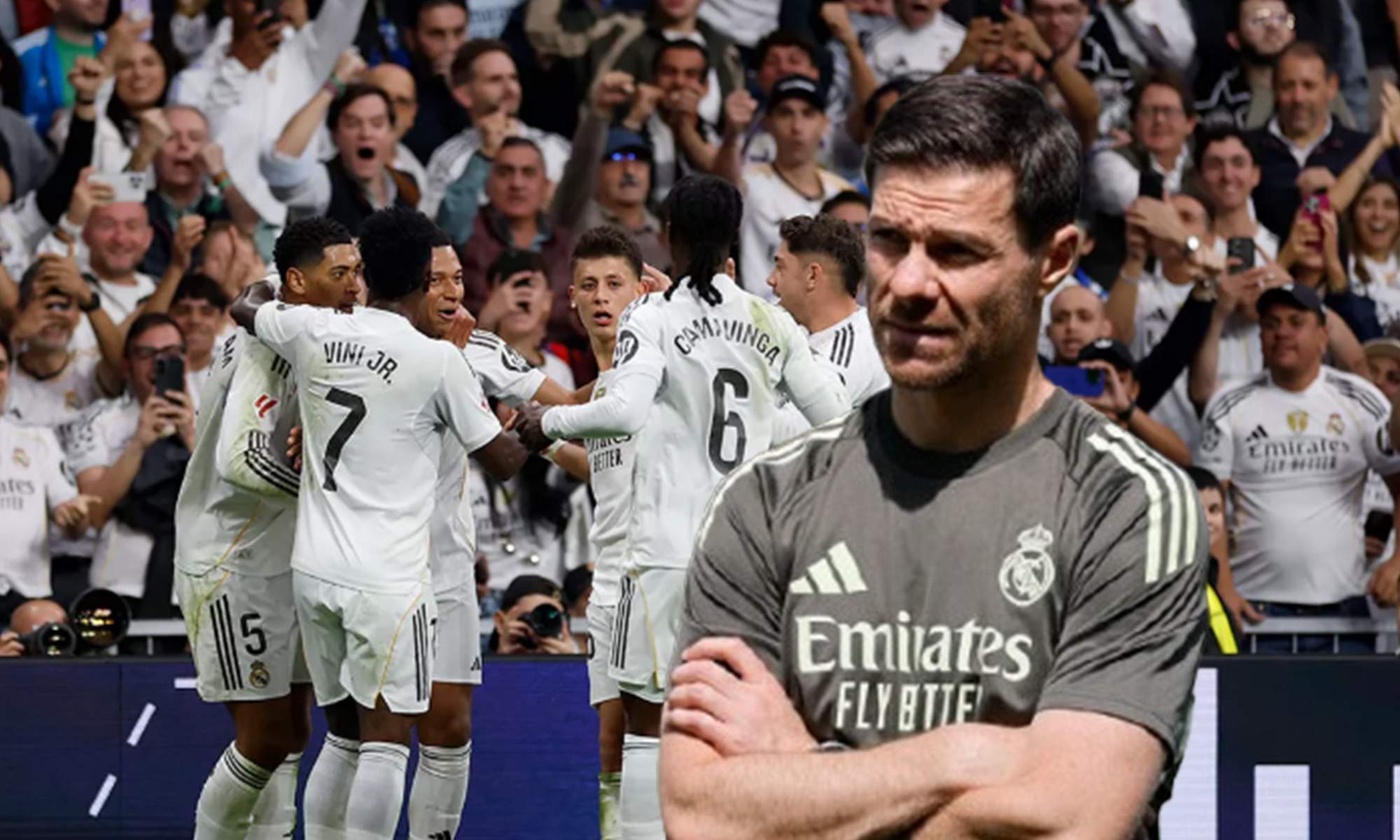 Xabi Alonso y los jugadores del Real Madrid durante un Clásico. Xabi Alonso y los jugadores del Real Madrid durante un Clásico.