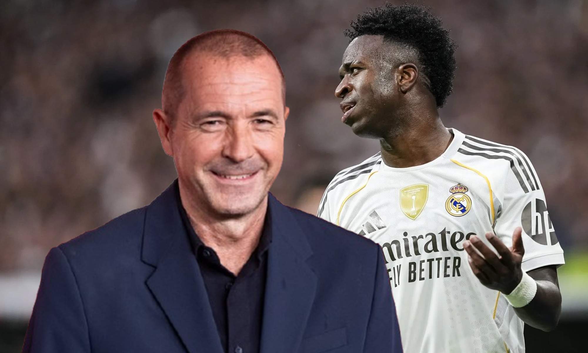 Manu Carreño y una foto de Vinícius Júnior en el Clásico.  Manu Carreño y una foto de Vinícius Júnior en el Clásico.