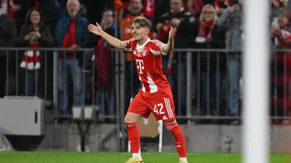 Lennart Karl, en un partido reciente del Bayern Múnich en la Bundesliga. Lennart Karl, en un partido reciente del Bayern Múnich en la Bundesliga.