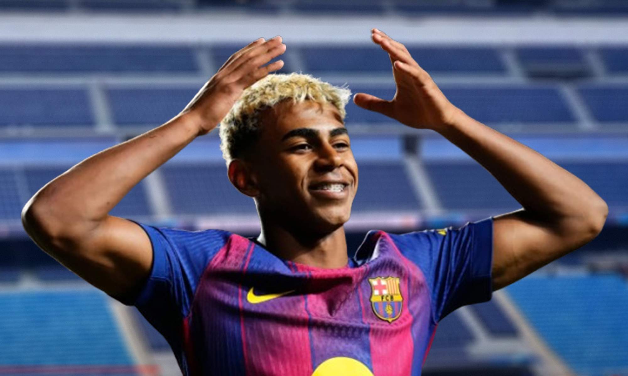 Lamine Yamal y el palco del Santiago Bernabéu.