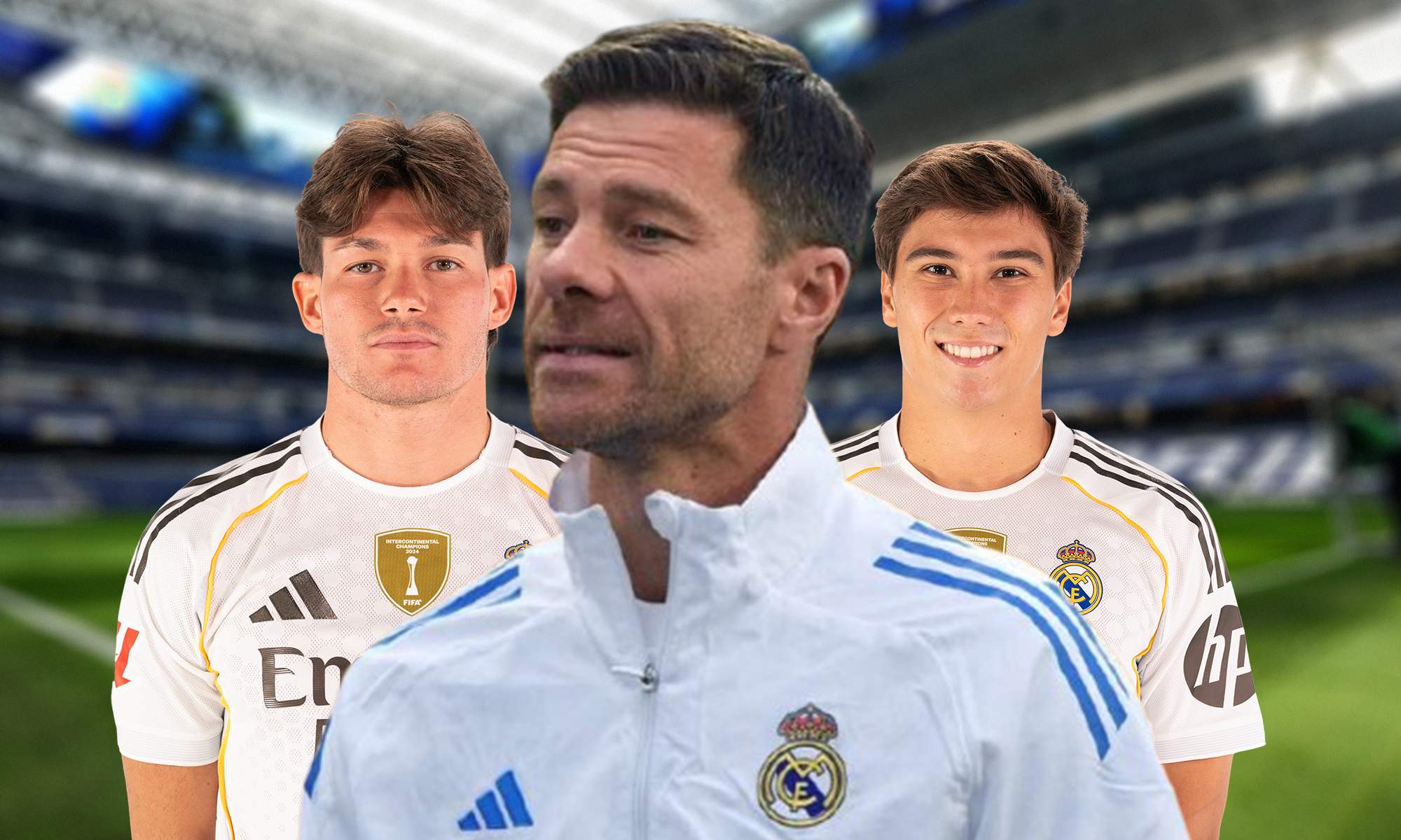 Xabi Alonso, Fran García, Gonzalo García y el Santiago Bernabéu. Xabi Alonso, Fran García, Gonzalo García y el Santiago Bernabéu.