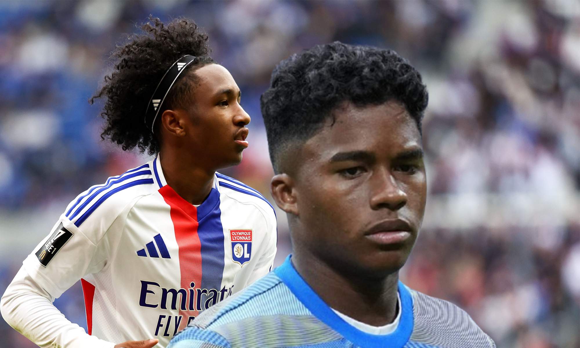 Endrick con la sudadera del Real Madrid y Fofana jugando con el Chelsea.