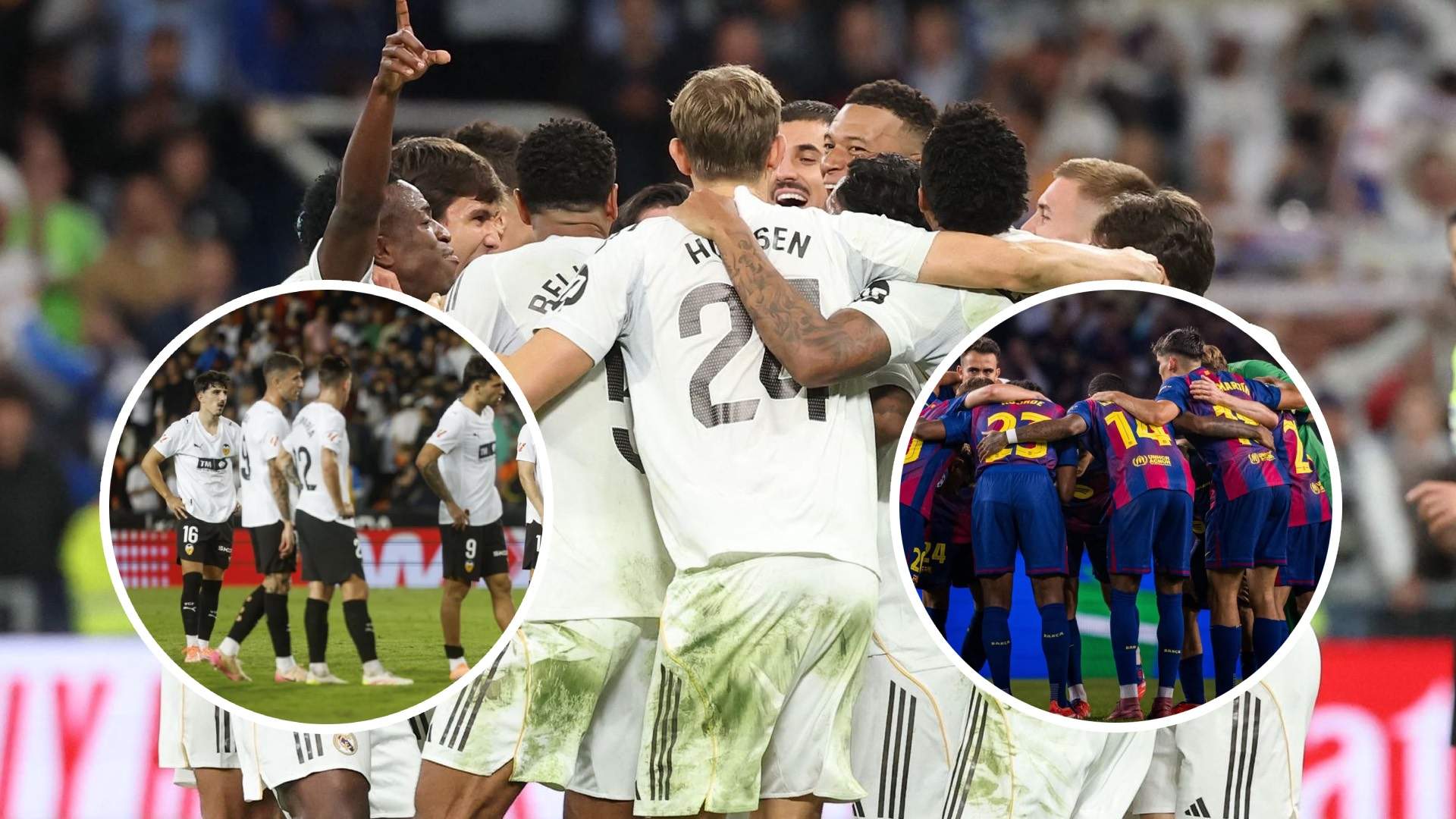 Cuántos puntos le saca el Real Madrid al Barcelona si hoy gana al Valencia