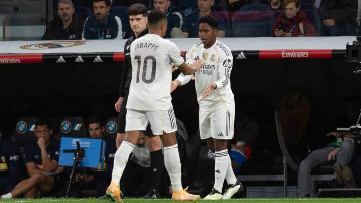 Endrick Felipe sustituyó a Kylian Mbappé en los minutos finales del duelo contra el Valencia.