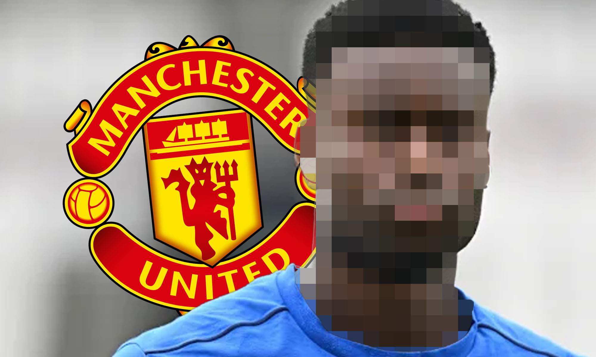 Jugador incognito con escudo Manchester United
