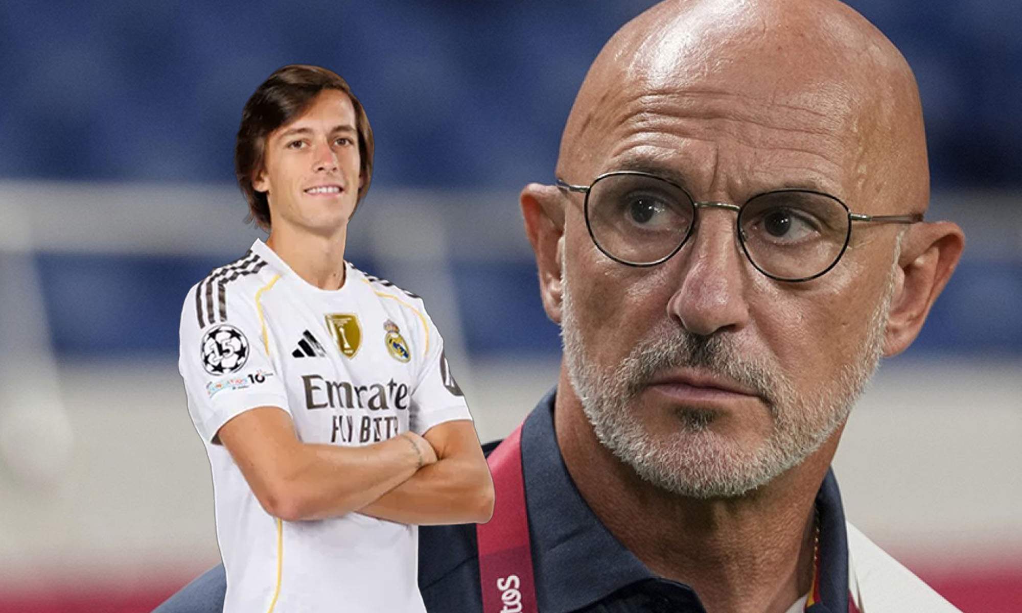 Luis de la Fuente con Alvaro Carreras