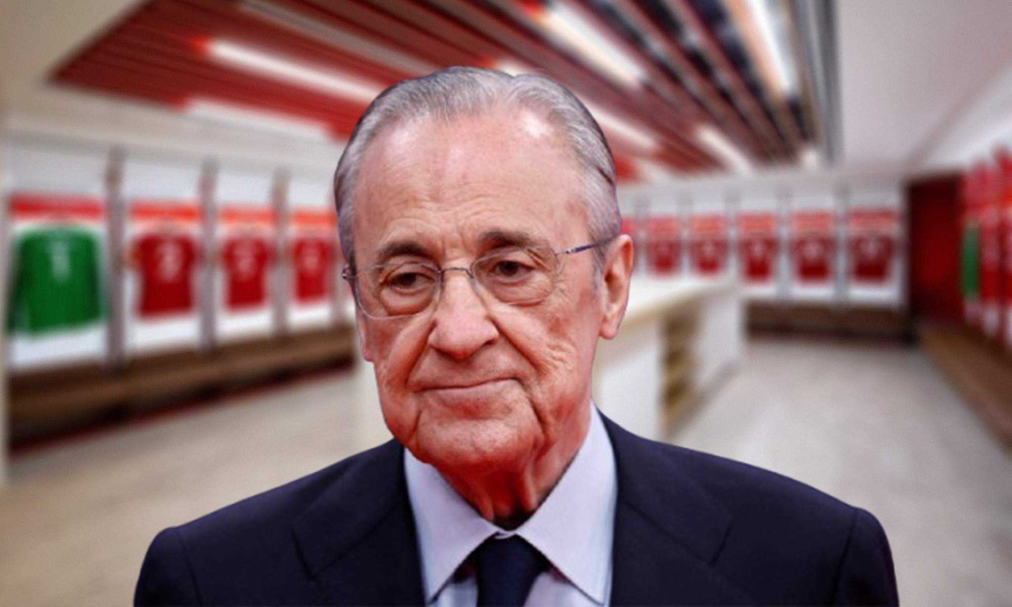 Florentino Pérez y el vestuario de Anfield. 