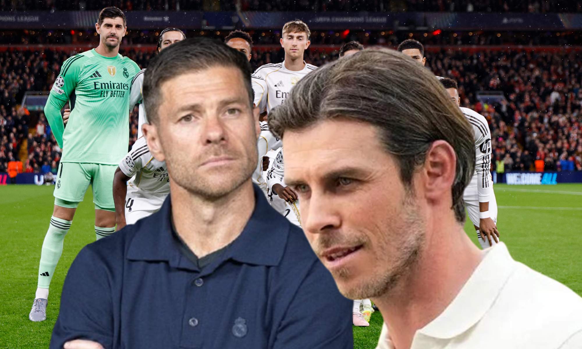 Gareth Bale, Xabi Alonso y el once del Real Madrid contra el Liverpool. 