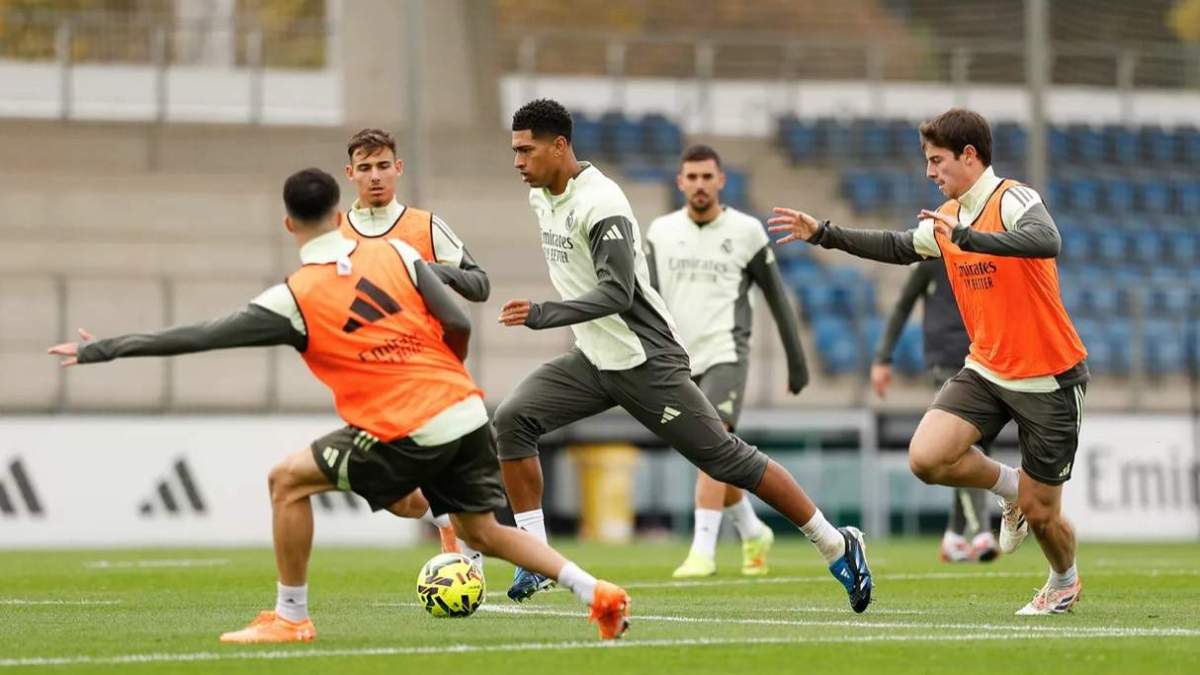 Jude Bellingham en el entreno del Real Madrid