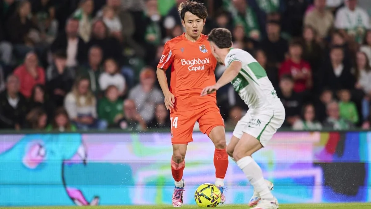 Take Kubo jugando un partido con la Real Sociedad. Take Kubo jugando un partido con la Real Sociedad.