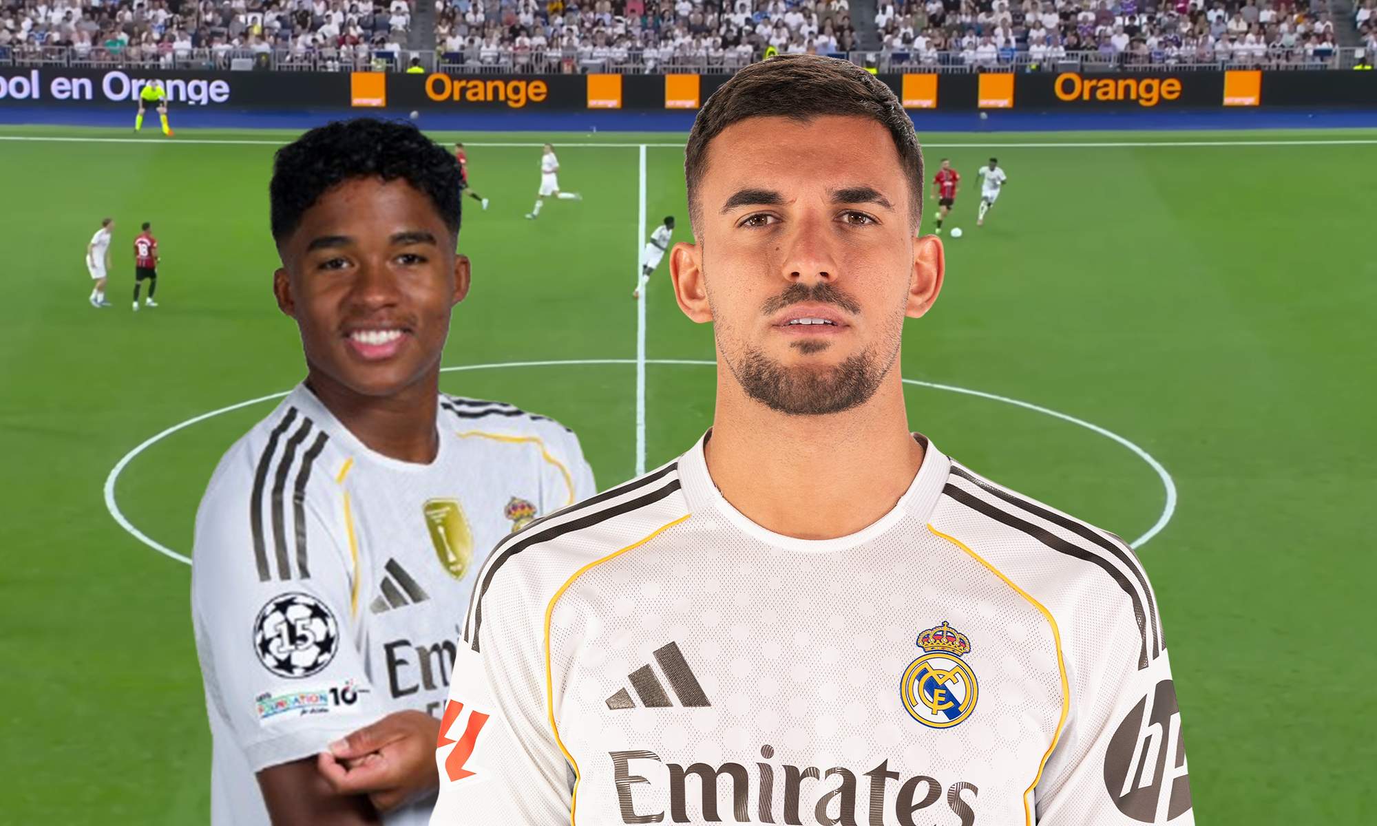 Dani Ceballos y Endrick y una captura del Real Madrid - Mallorca.