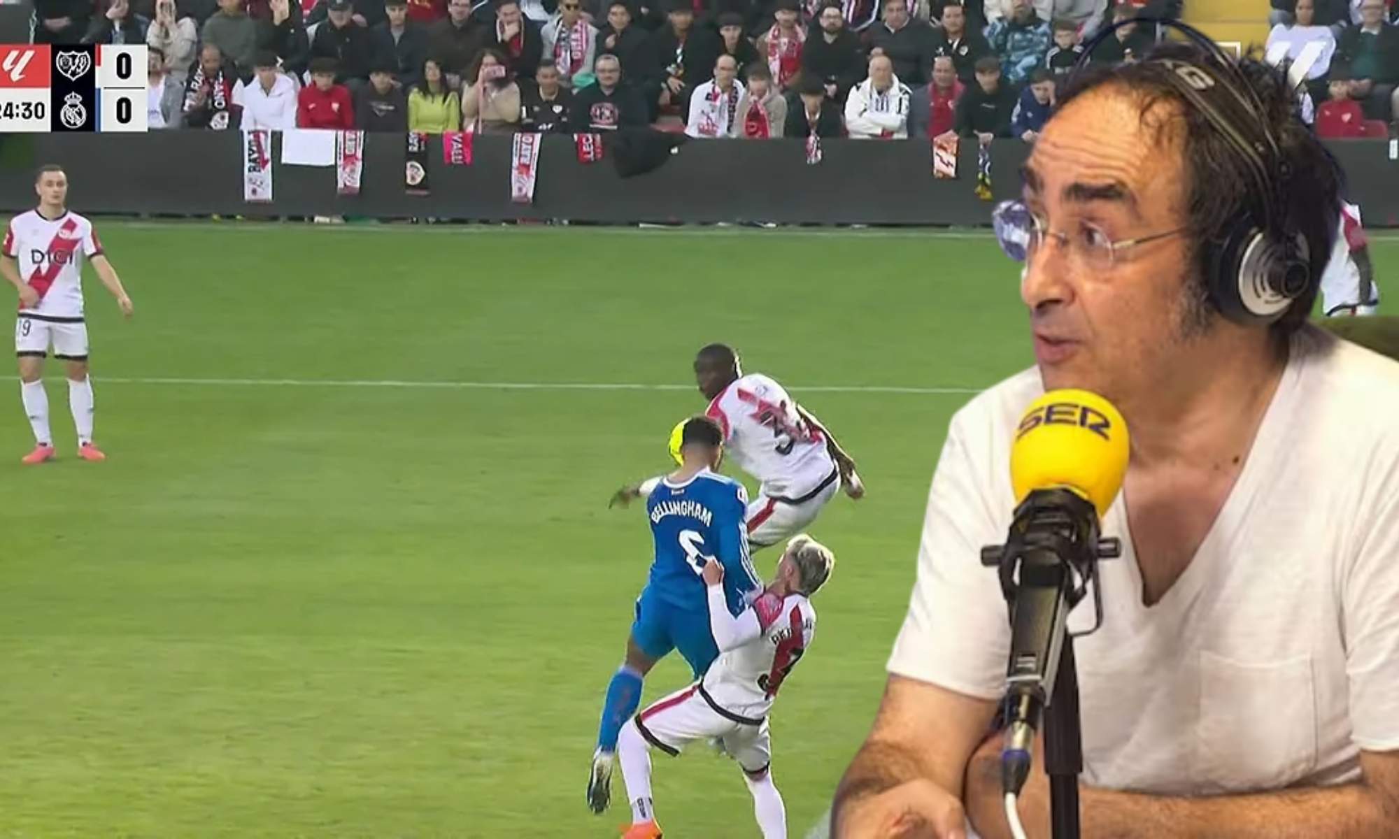 Eduardo Iturralde González ha abordado en la Cadena SER el penalti claro que ha sufrido Jude Bellingham en Vallecas.