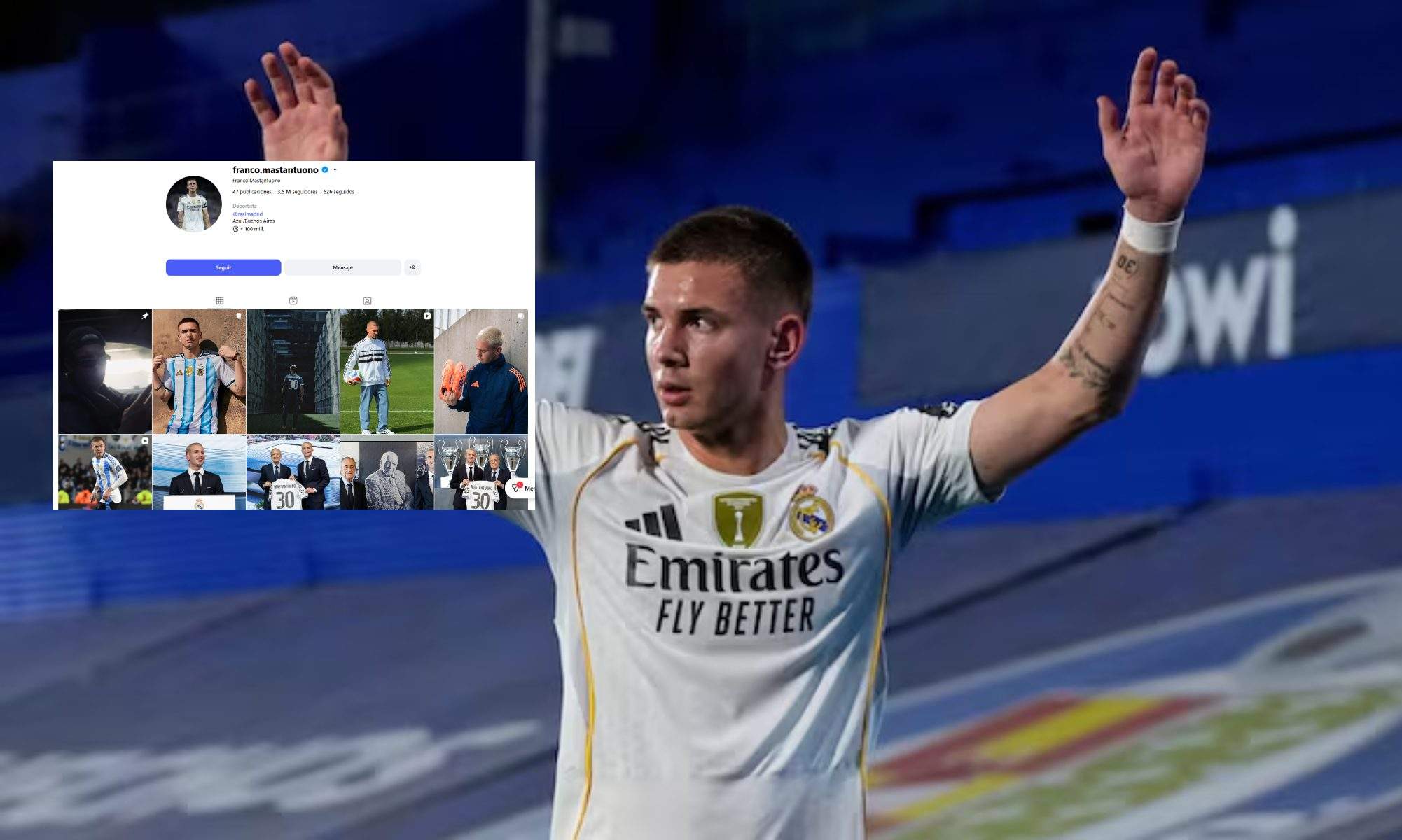 Mastantuono borra su polémica publicación