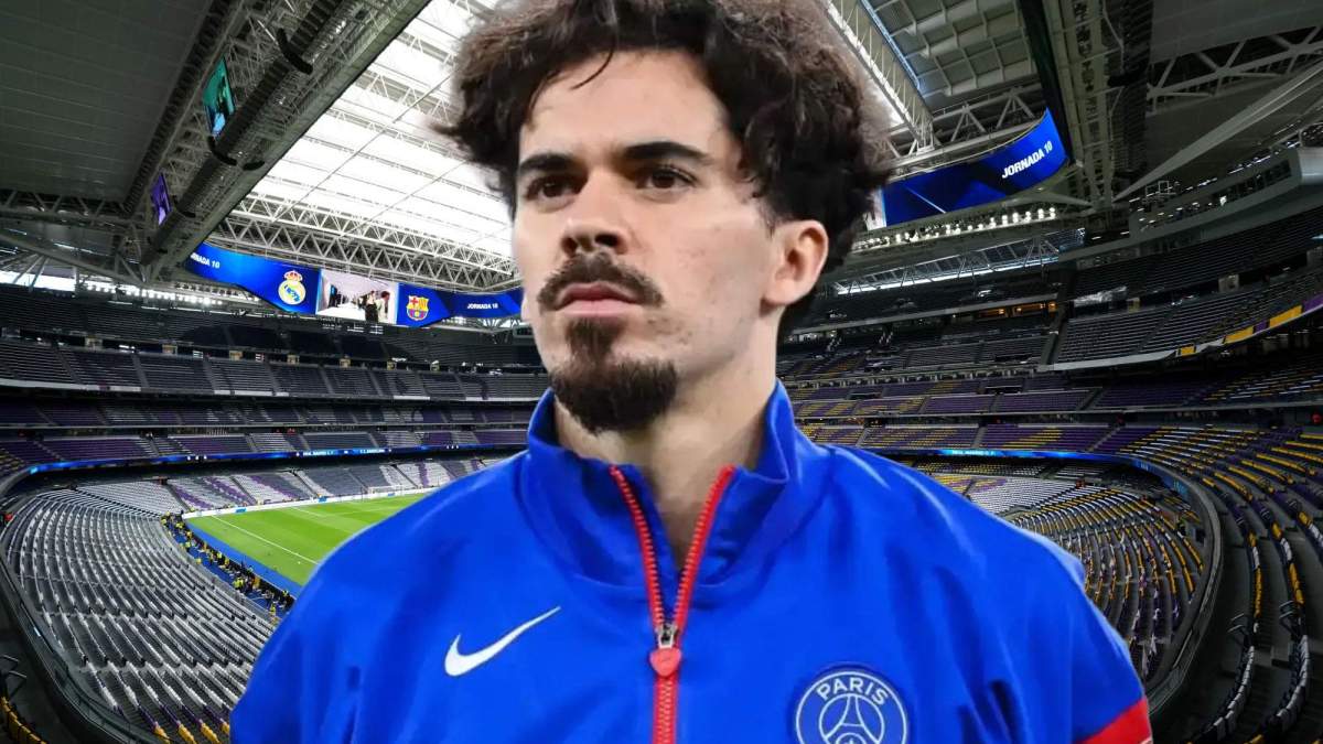 Vitinha con el Bernabéu de fondo, objetivo del Real Madrid Vitinha con el Bernabéu de fondo, objetivo del Real Madrid