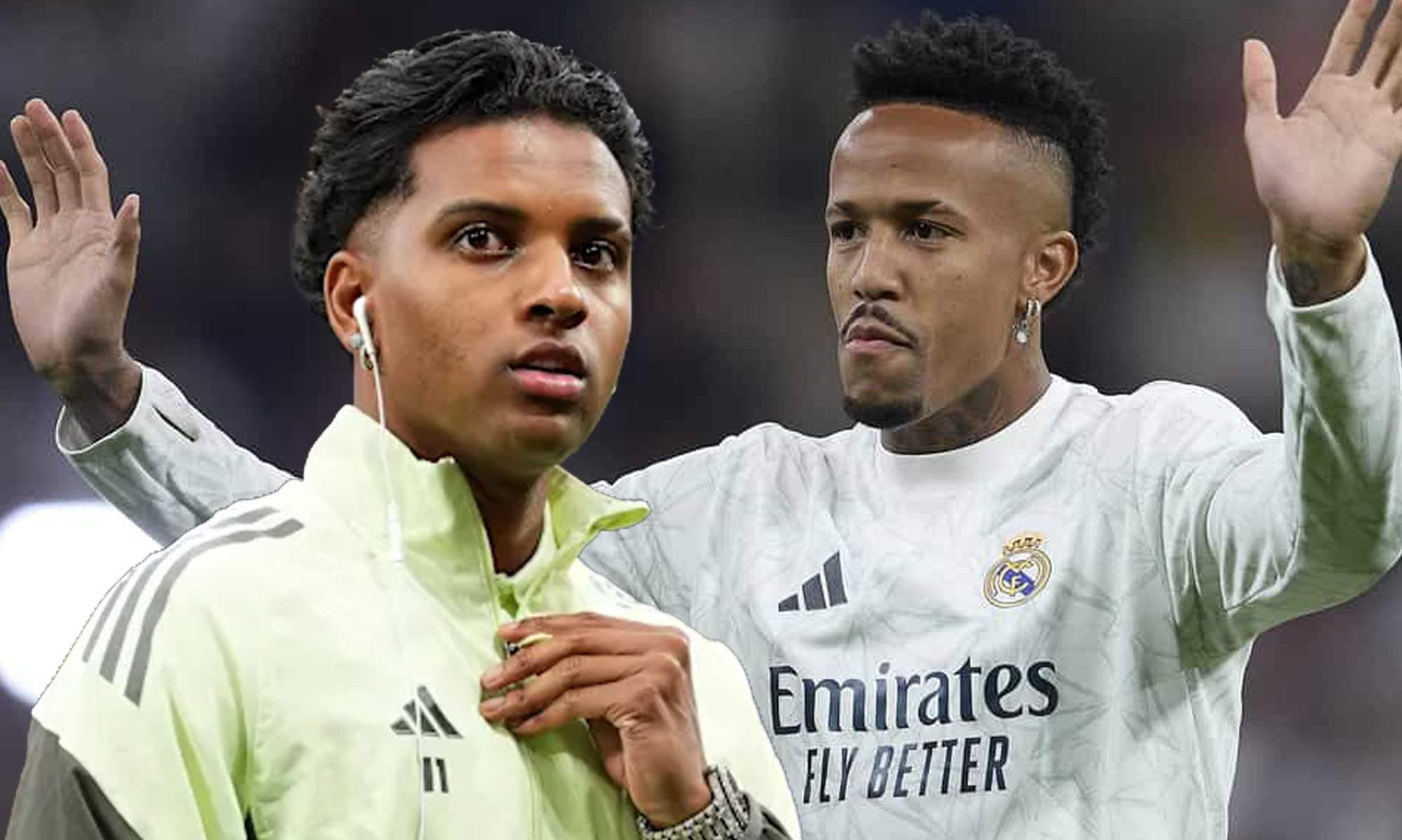Rodrygo y Militao serios