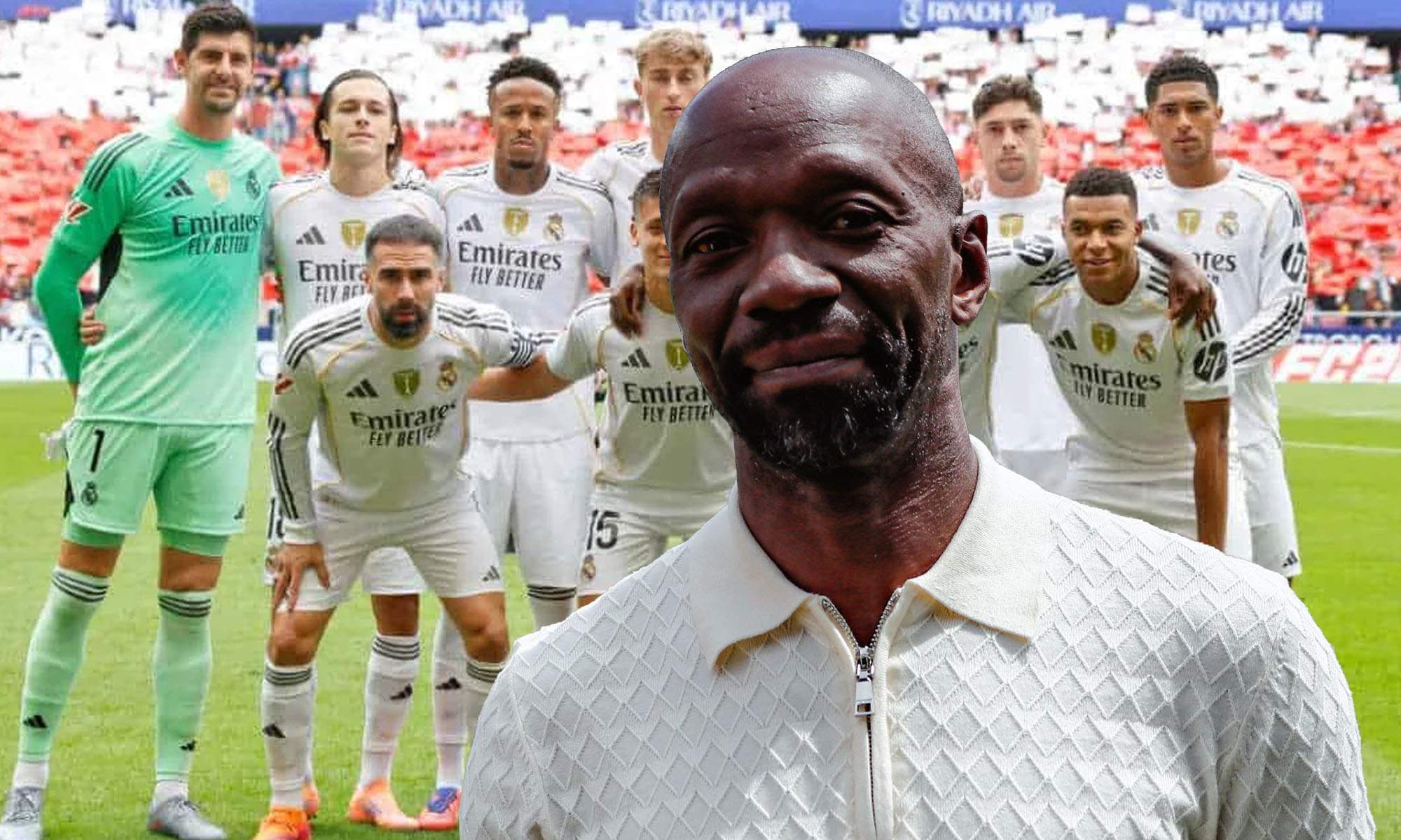 Makelele con plantilla de fondo del Real Madrid