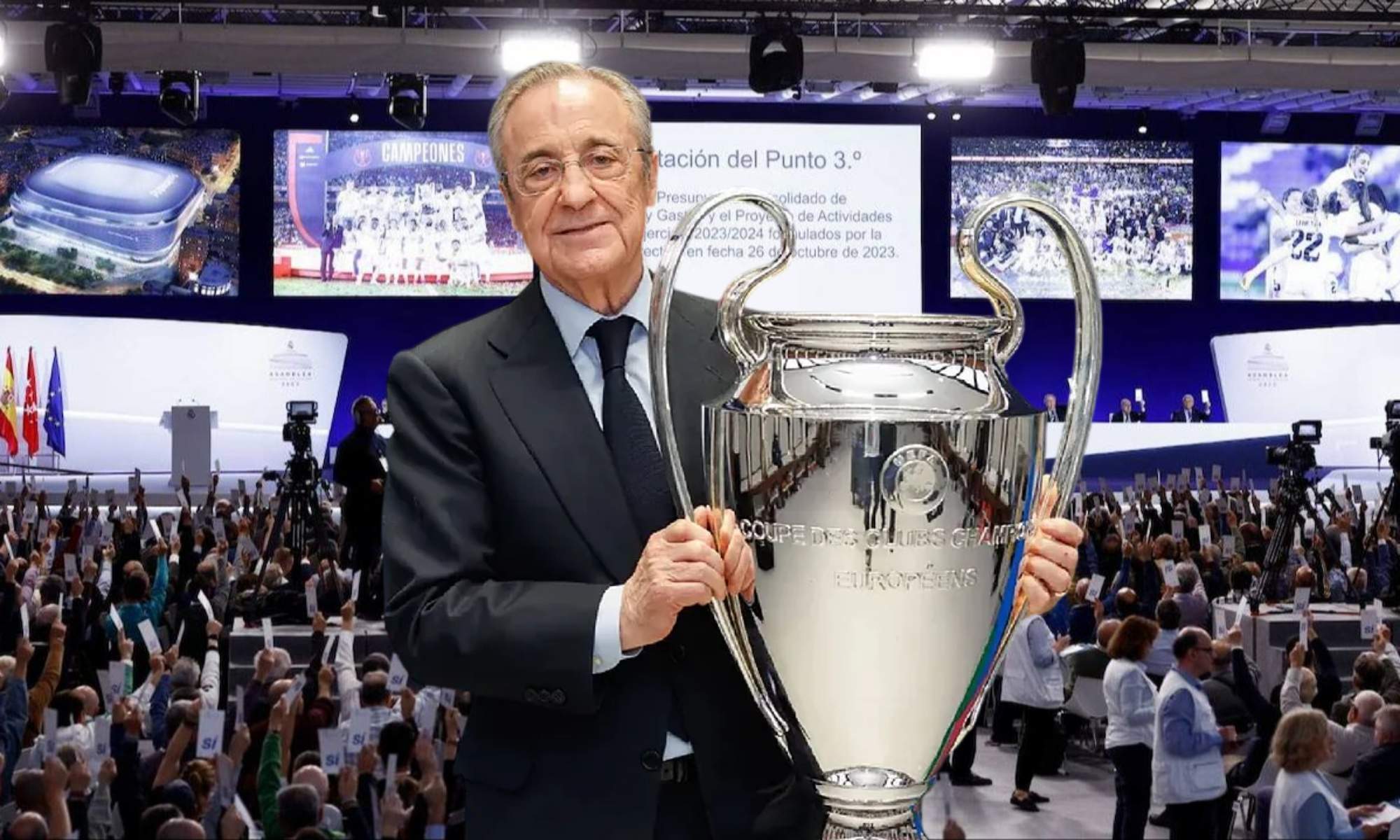 Florentino descarta el modelo Bayern para el Real Madrid: 90% socios y 10% un inversor