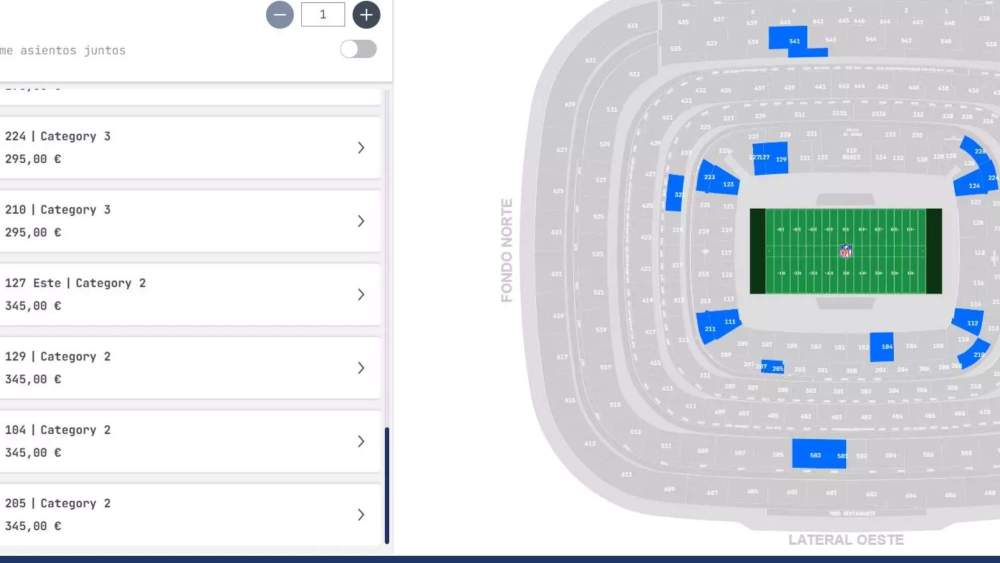 Las entradas que quedan disponibles para el partido de la NFL en el Bernabéu entre los Miami Dolphins y los Washington Commanders.