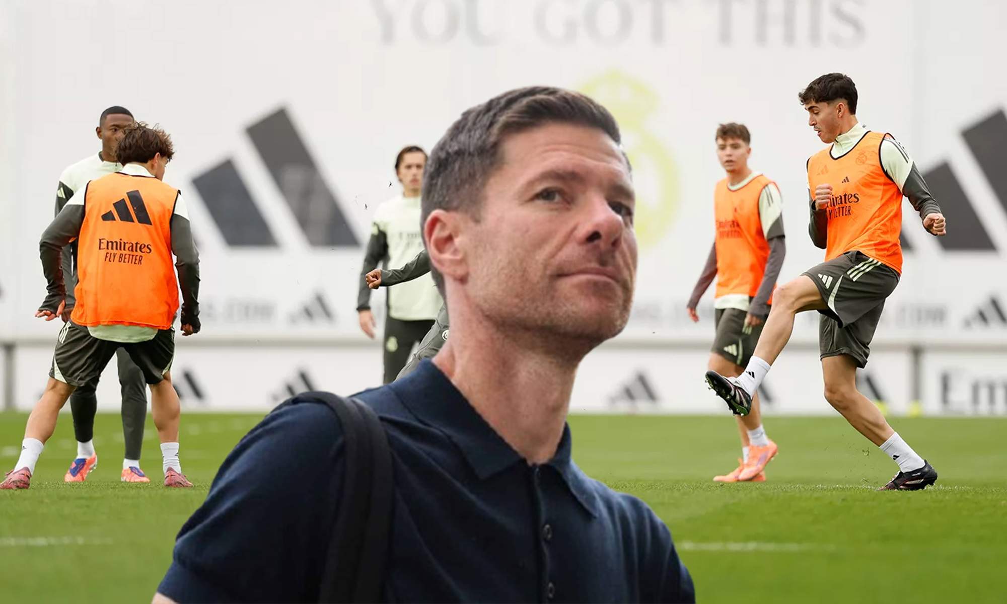 Xabi Alonso y un entrenamiento del Real Madrid en Valdebebas. Xabi Alonso y un entrenamiento del Real Madrid en Valdebebas.