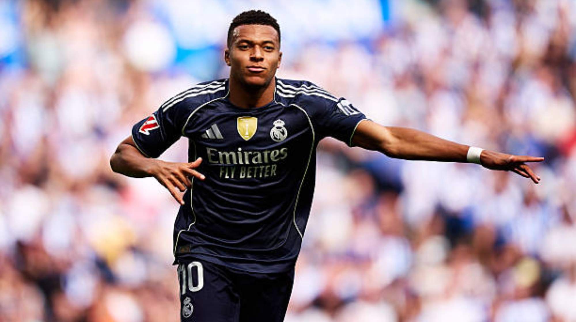 Mbappé celebrando su gol ante contra la Real Sociedad