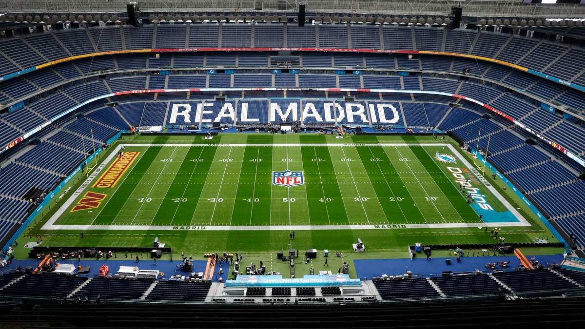 El Santiago Bernabéu preparado para el estadio de la NFL. El Santiago Bernabéu preparado para el estadio de la NFL.