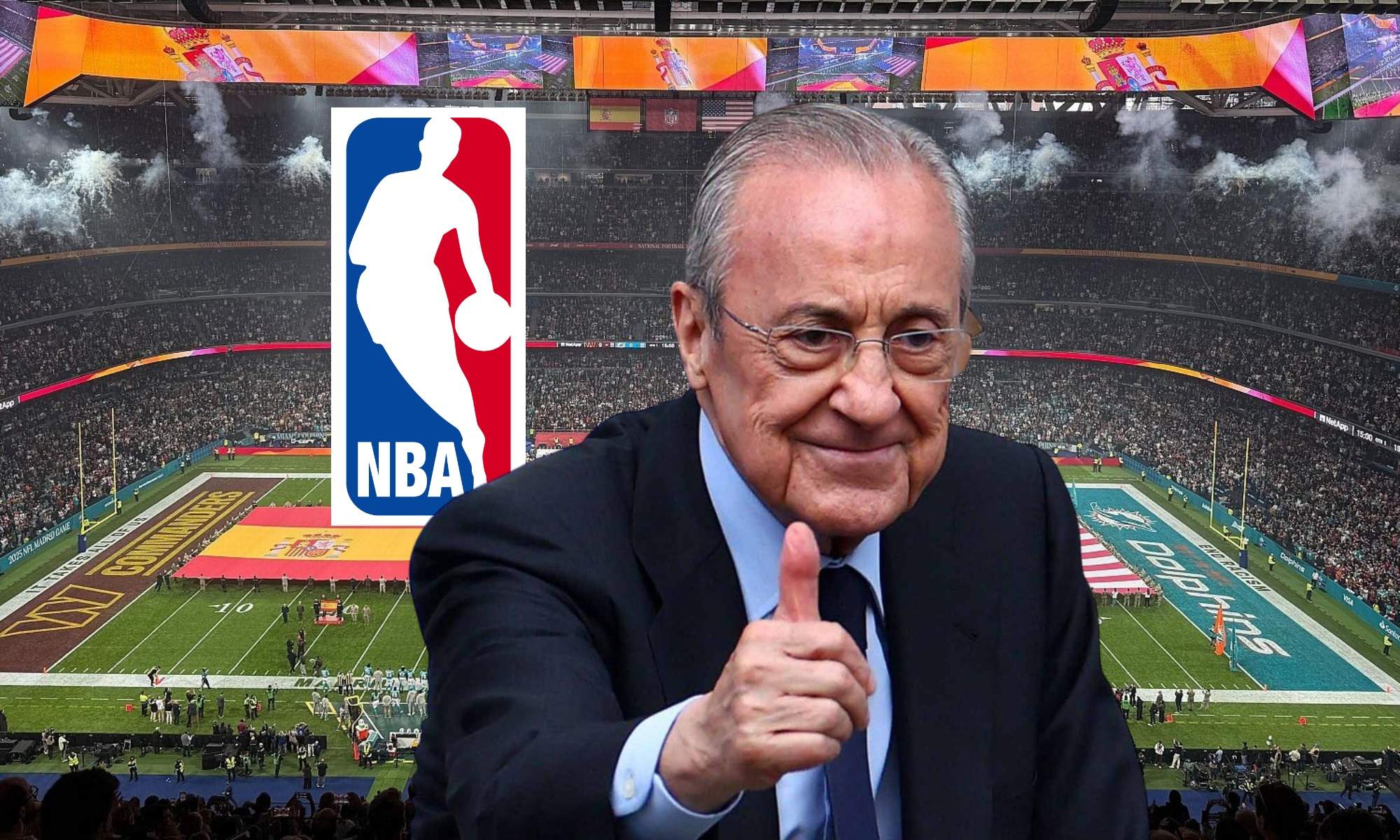Florentino ya trabaja en el próximo reto: un partido de la NBA en el Bernabéu