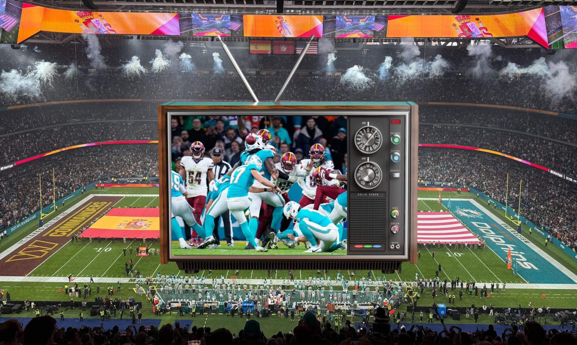 La audiencia del Dolphins - Commanders por TV