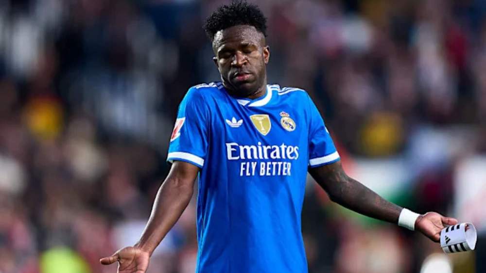 Vinicius Junior, durante el partido del Real Madrid contra el Rayo de la última jornada de Liga.