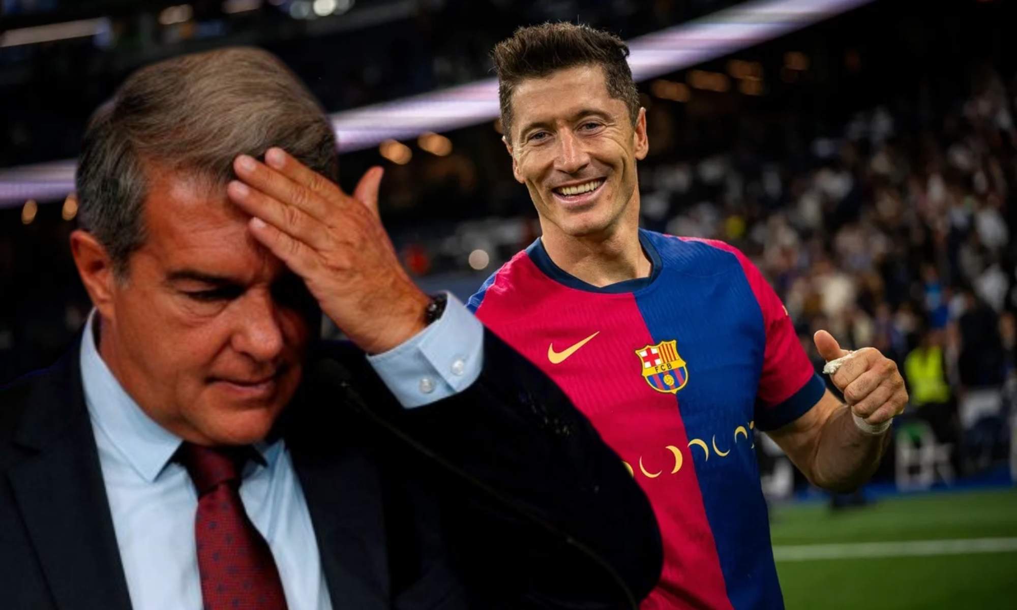 Joan Laporta hace nuevamente el ridículo, en esta ocasión por haber pedido a Robert Lewandowski que no marcara más goles hace tres temporadas.