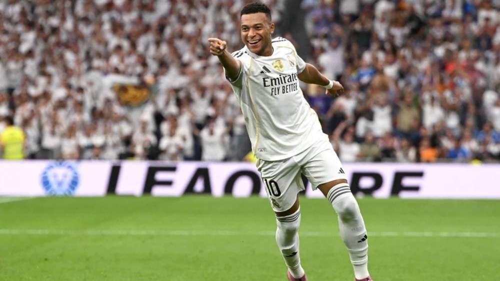Mbappé celebrando su gol ante el Espanyol