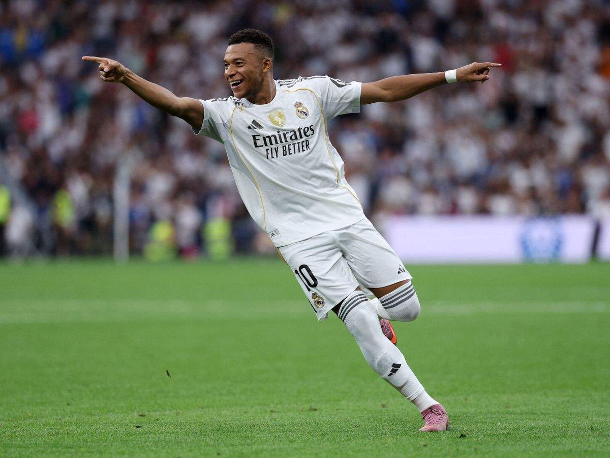 Mbappé celebrando su gol contra el Espanyol