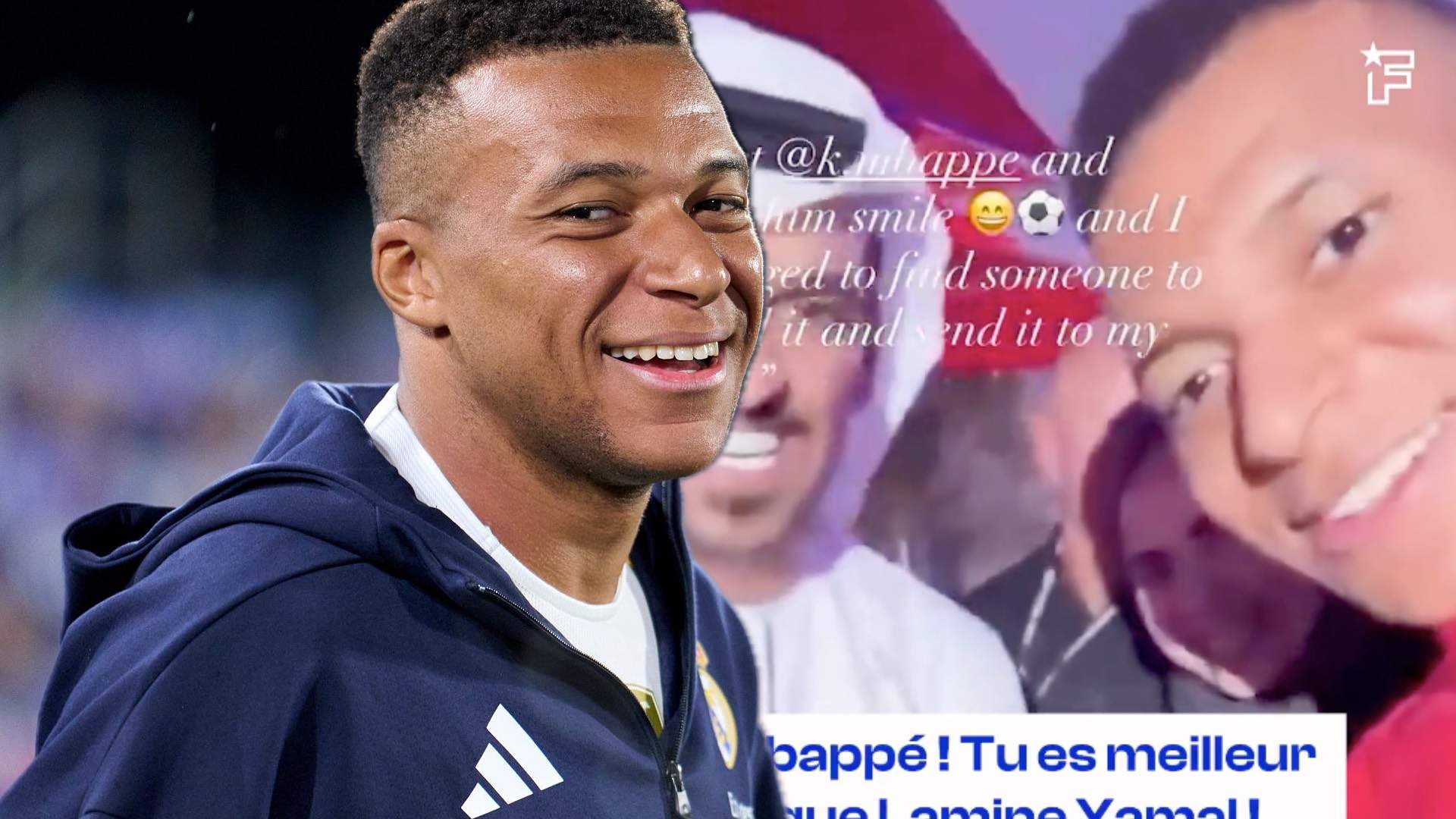 La reacción de Mbappé cuando un niño le dice que es mejor que Lamine Yamal