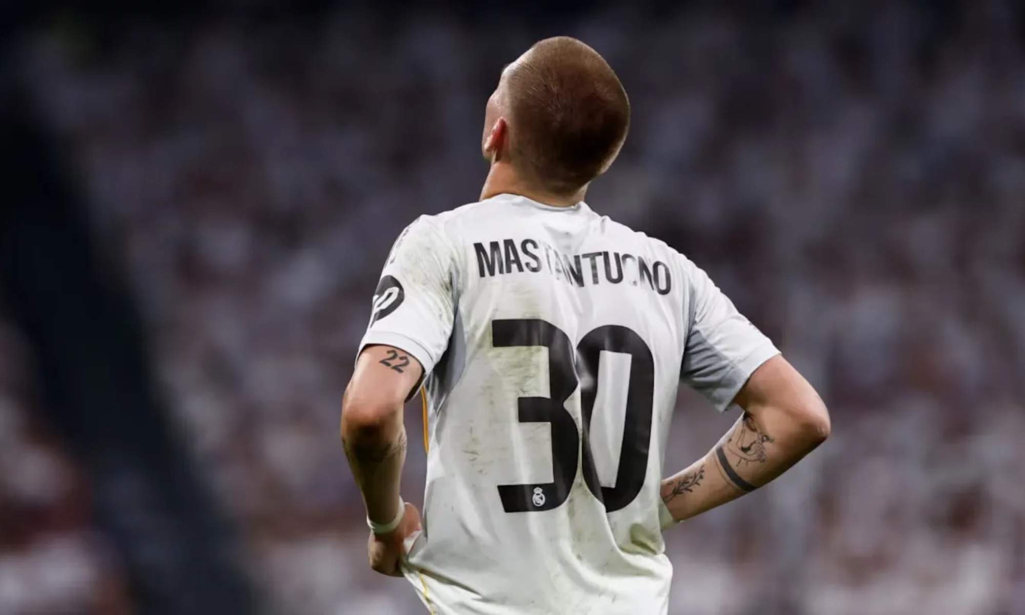 Franco Mastantuono, que tiene una pubalgia, es una de las bajas confirmadas del Real Madrid para medirse al Elche este domingo.