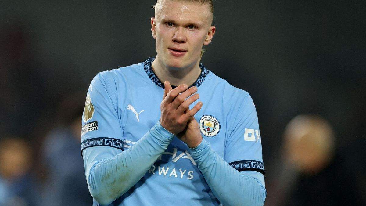 Erling Haaland durante un partido con el Manchester City
