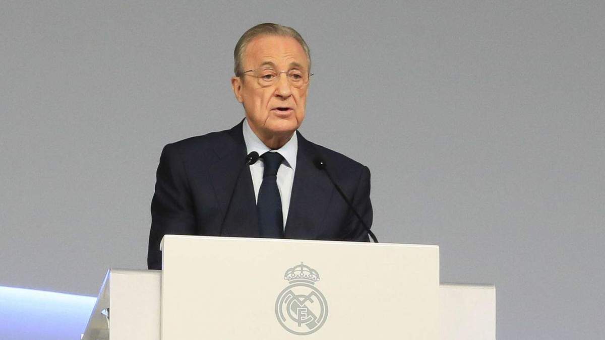 Florentino Pérez durante la Asamblea