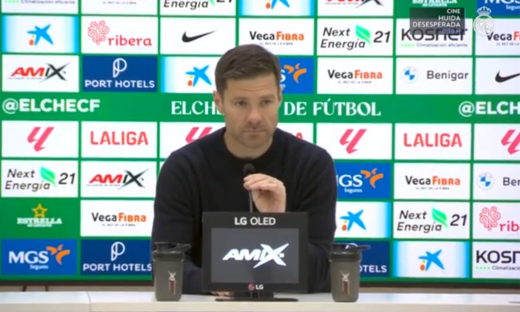 Xabi Alonso en rueda de prensa después del Elche - Real Madrid. 