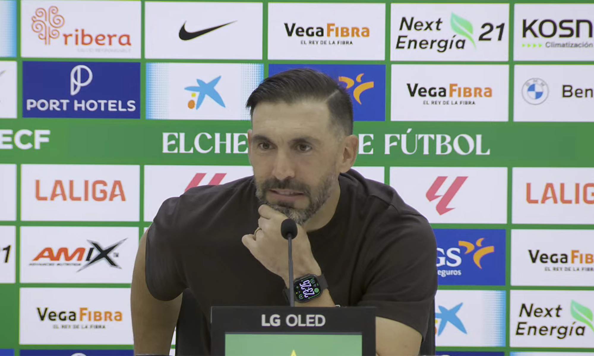 Eder Sarabia en rueda de prensa después del Elche - Real Madrid.