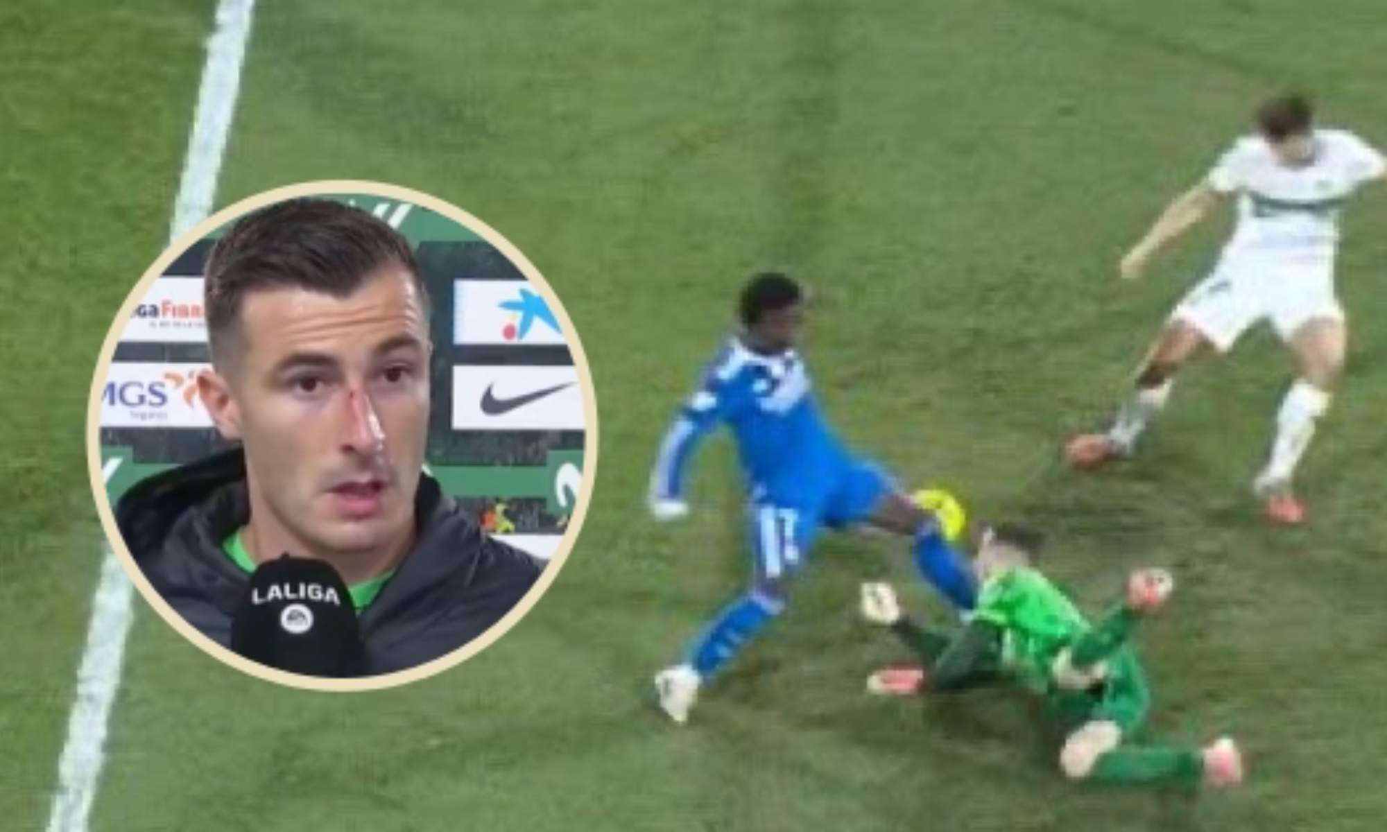 Iñaki Peña ha hablado sobre la acción de Vinicius Junior previa al 2-2 del Madrid contra el Elche.