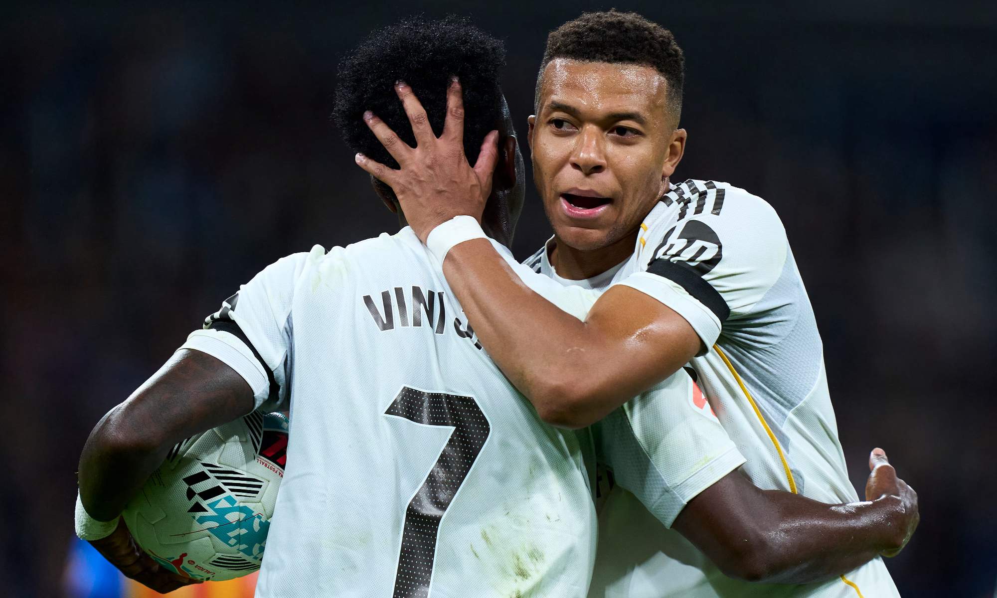 Vinicius Junior y Kylian Mbappé, durante un partido de esta temporada con el Real Madrid.