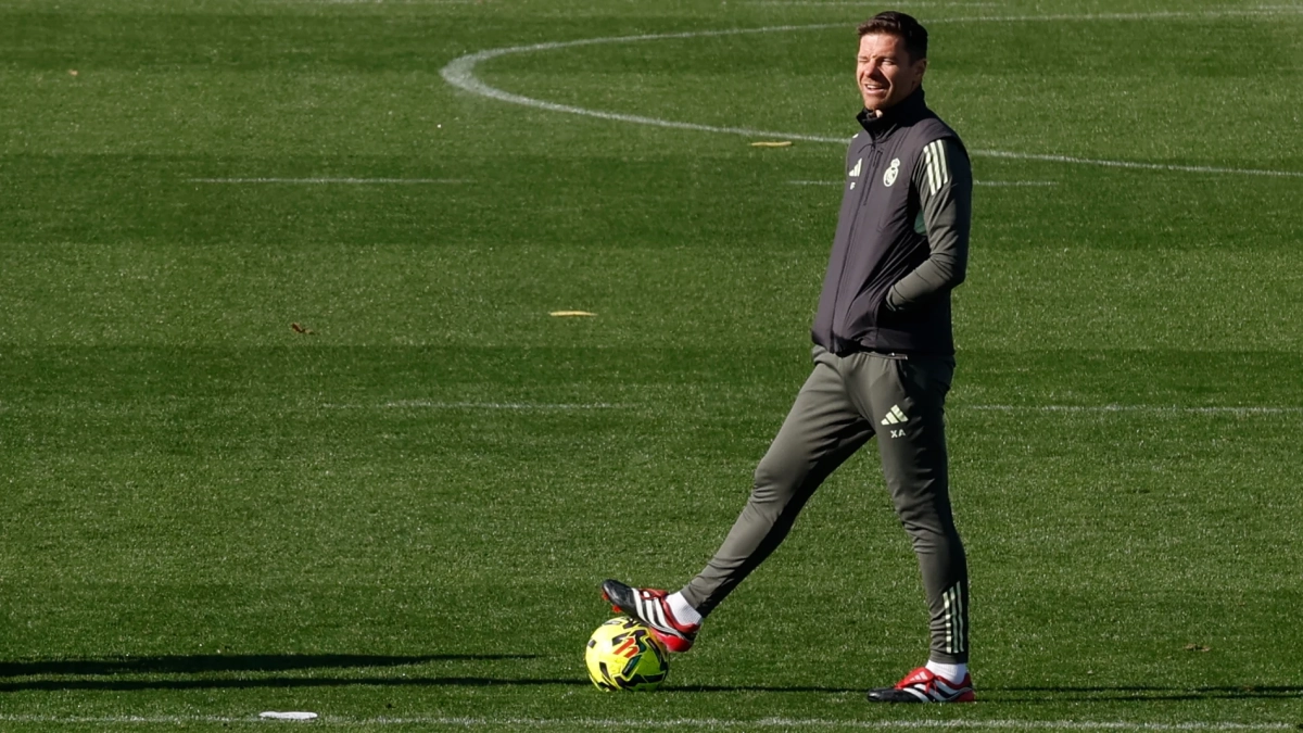 Xabi Alonso en un entrenamiento del Real Madrid. Xabi Alonso en un entrenamiento del Real Madrid.