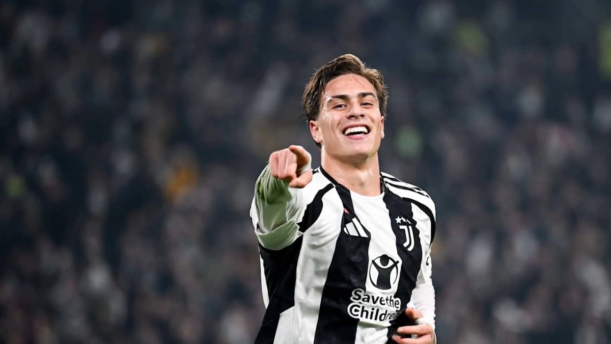 Kenan Yildiz celebrando un gol con la Juventus