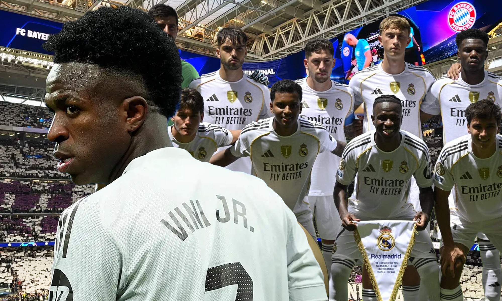 Vinicius con plantilla de fondo